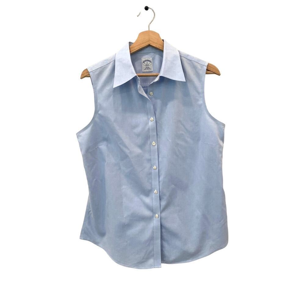 Brooks Brothers Sleeveless Dress Shirt Fitted Non-Iron Stretch Supima Cotton 12